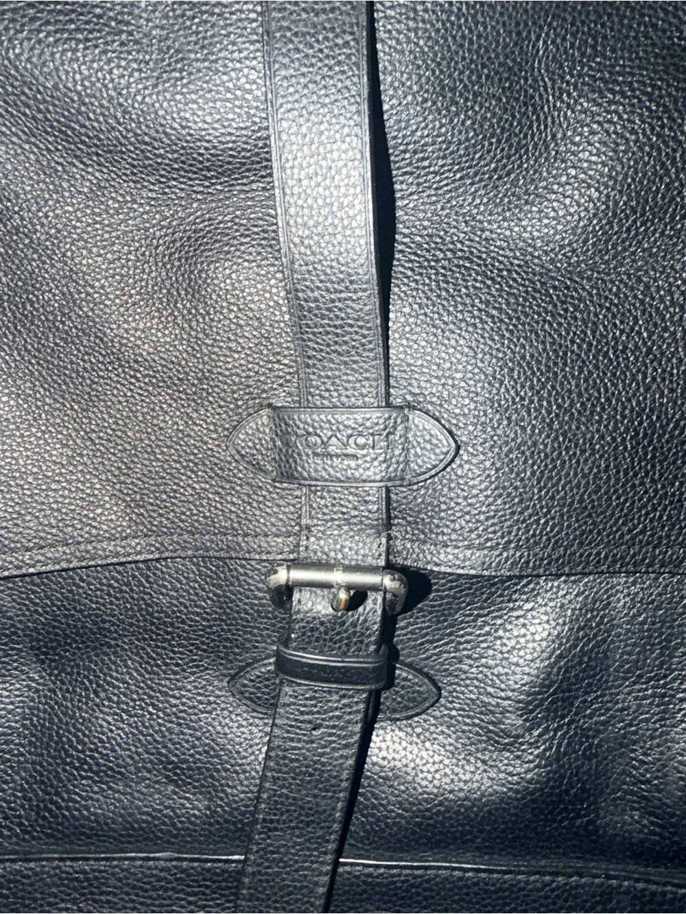 Coach Black Pebbled Leather Messenger Briefcase Laptop Bag Crossbody